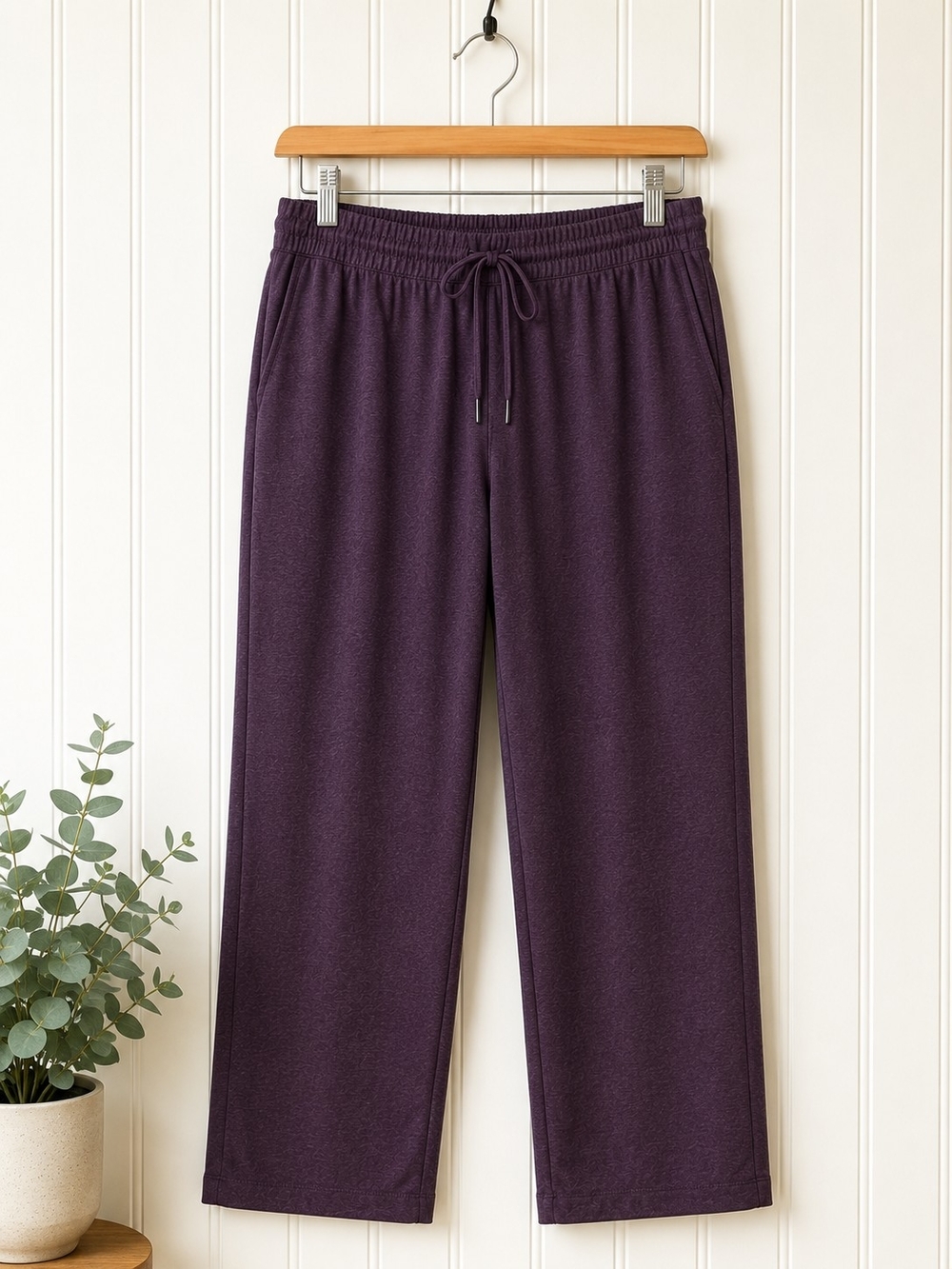 J.Jill Fit XL Tall Purple Stretch Drawstring Straight Leg Travel Pants